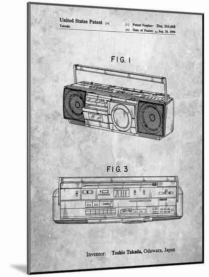 PP752-Slate Boom Box Patent Poster-Cole Borders-Mounted Giclee Print