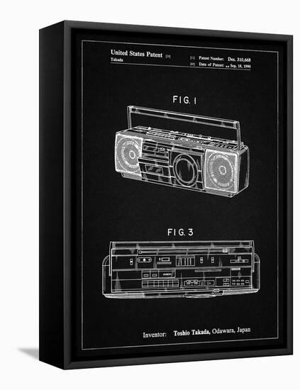 PP752-Vintage Black Boom Box Patent Poster-Cole Borders-Framed Premier Image Canvas