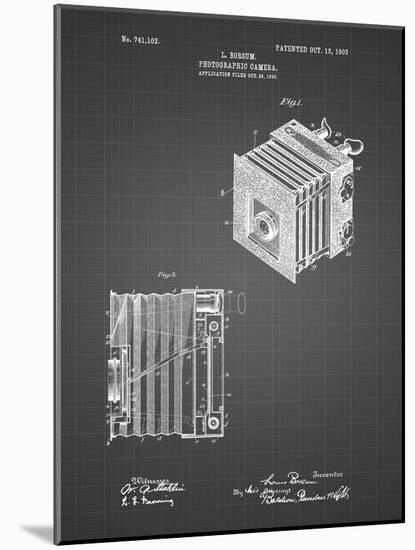 PP753-Black Grid Borsum Camera Co Reflex Camera Patent Poster-Cole Borders-Mounted Giclee Print