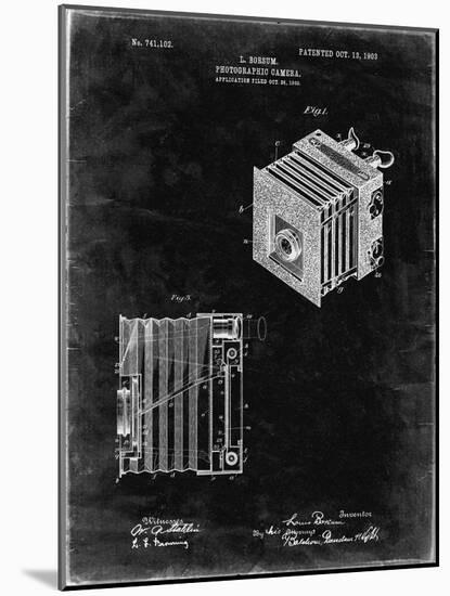 PP753-Black Grunge Borsum Camera Co Reflex Camera Patent Poster-Cole Borders-Mounted Giclee Print