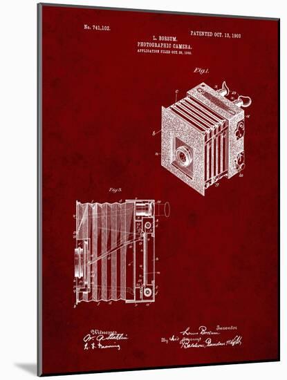 PP753-Burgundy Borsum Camera Co Reflex Camera Patent Poster-Cole Borders-Mounted Giclee Print