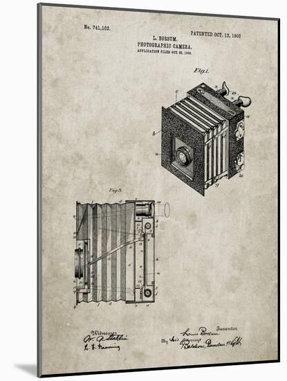 PP753-Sandstone Borsum Camera Co Reflex Camera Patent Poster-Cole Borders-Mounted Giclee Print