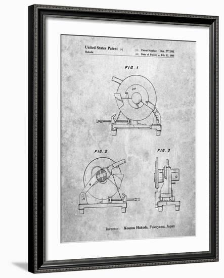 PP762-Slate Chop Saw Patent Poster-Cole Borders-Framed Giclee Print