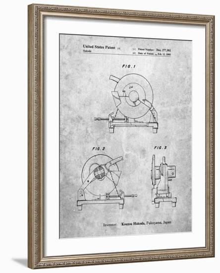 PP762-Slate Chop Saw Patent Poster-Cole Borders-Framed Giclee Print