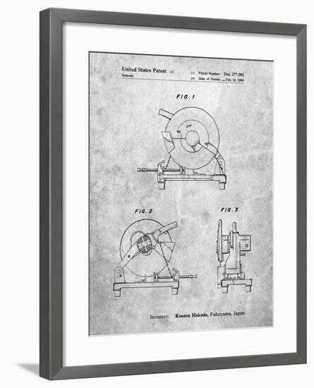 PP762-Slate Chop Saw Patent Poster-Cole Borders-Framed Giclee Print