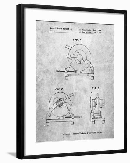 PP762-Slate Chop Saw Patent Poster-Cole Borders-Framed Giclee Print