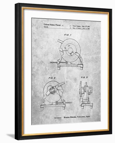 PP762-Slate Chop Saw Patent Poster-Cole Borders-Framed Giclee Print