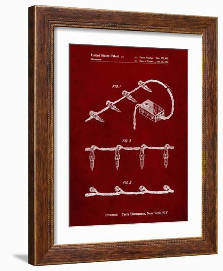 PP763-Burgundy Christmas Lights Poster-Cole Borders-Framed Giclee Print