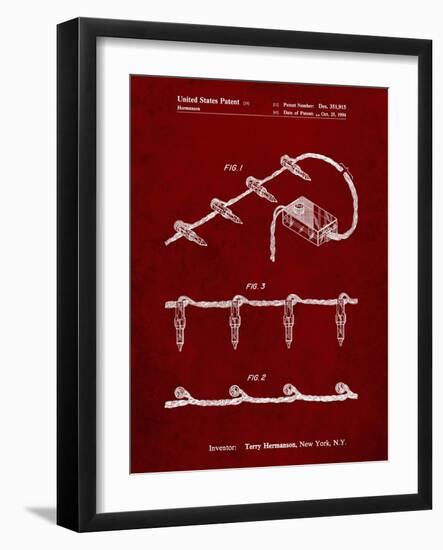 PP763-Burgundy Christmas Lights Poster-Cole Borders-Framed Giclee Print