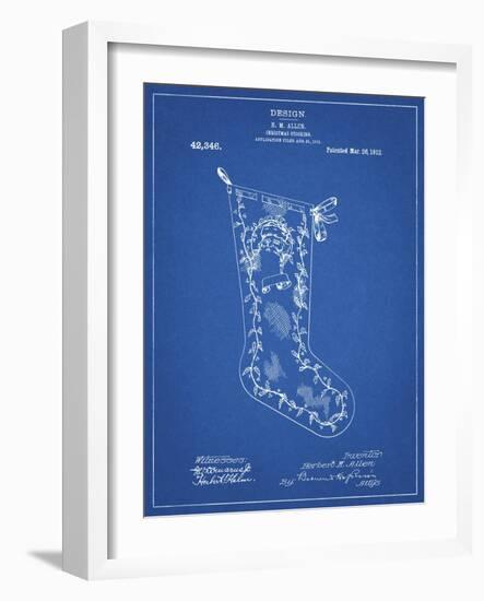 PP764-Blueprint Christmas Stocking 1912 Patent Poster-Cole Borders-Framed Giclee Print