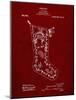 PP764-Burgundy Christmas Stocking 1912 Patent Poster-Cole Borders-Mounted Giclee Print