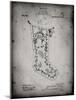 PP764-Faded Grey Christmas Stocking 1912 Patent Poster-Cole Borders-Mounted Giclee Print