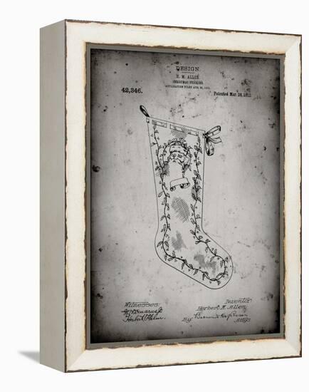 PP764-Faded Grey Christmas Stocking 1912 Patent Poster-Cole Borders-Framed Premier Image Canvas