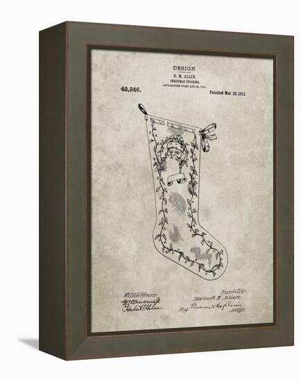 PP764-Sandstone Christmas Stocking 1912 Patent Poster-Cole Borders-Framed Premier Image Canvas