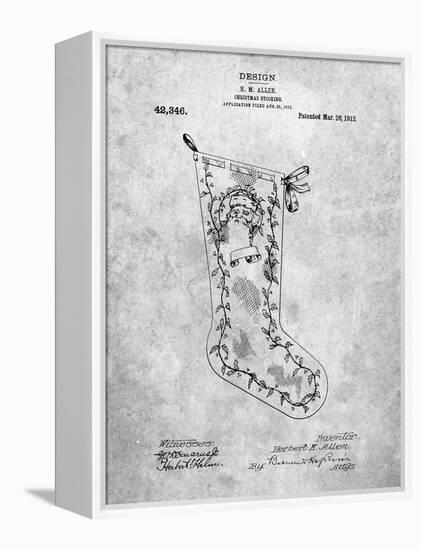 PP764-Slate Christmas Stocking 1912 Patent Poster-Cole Borders-Framed Premier Image Canvas