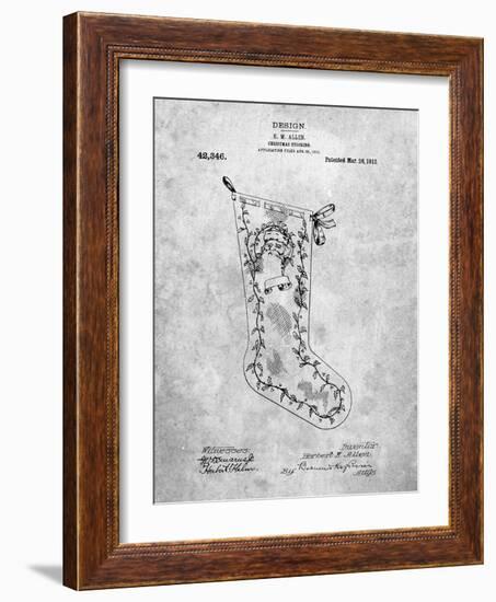 PP764-Slate Christmas Stocking 1912 Patent Poster-Cole Borders-Framed Giclee Print