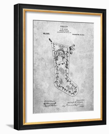 PP764-Slate Christmas Stocking 1912 Patent Poster-Cole Borders-Framed Giclee Print