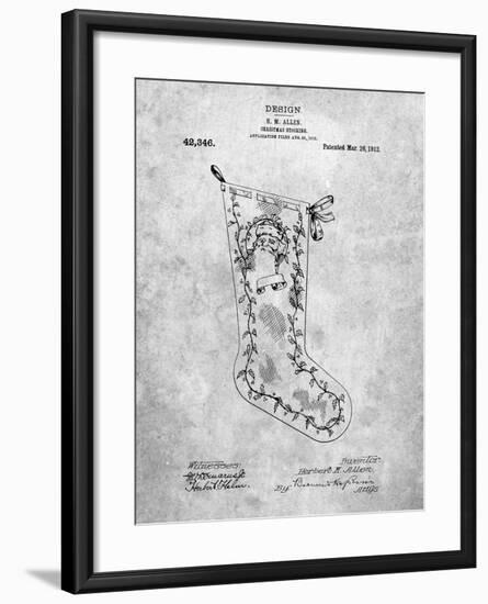 PP764-Slate Christmas Stocking 1912 Patent Poster-Cole Borders-Framed Giclee Print