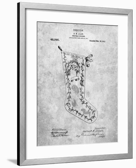PP764-Slate Christmas Stocking 1912 Patent Poster-Cole Borders-Framed Giclee Print