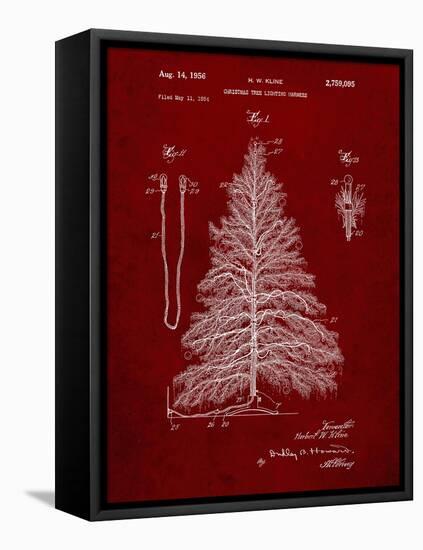 PP765-Burgundy Christmas Tree Poster-Cole Borders-Framed Premier Image Canvas