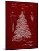 PP765-Burgundy Christmas Tree Poster-Cole Borders-Mounted Giclee Print