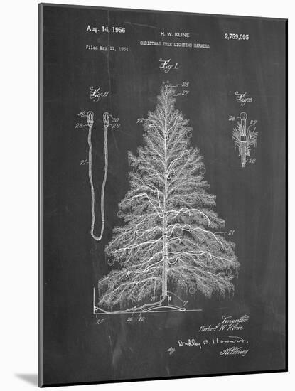 PP765-Chalkboard Christmas Tree Poster-Cole Borders-Mounted Giclee Print