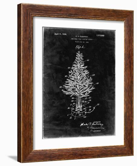 PP766-Black Grunge Christmas Tree Poster-Cole Borders-Framed Giclee Print