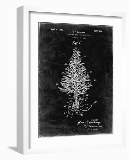 PP766-Black Grunge Christmas Tree Poster-Cole Borders-Framed Giclee Print