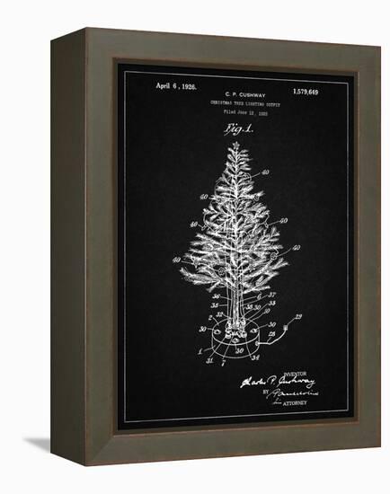 PP766-Vintage Black Christmas Tree Poster-Cole Borders-Framed Premier Image Canvas