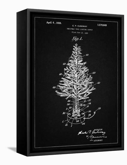 PP766-Vintage Black Christmas Tree Poster-Cole Borders-Framed Premier Image Canvas