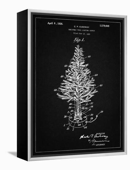 PP766-Vintage Black Christmas Tree Poster-Cole Borders-Framed Premier Image Canvas