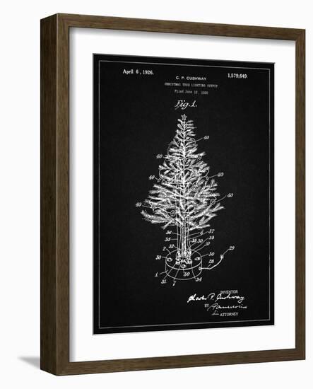 PP766-Vintage Black Christmas Tree Poster-Cole Borders-Framed Giclee Print