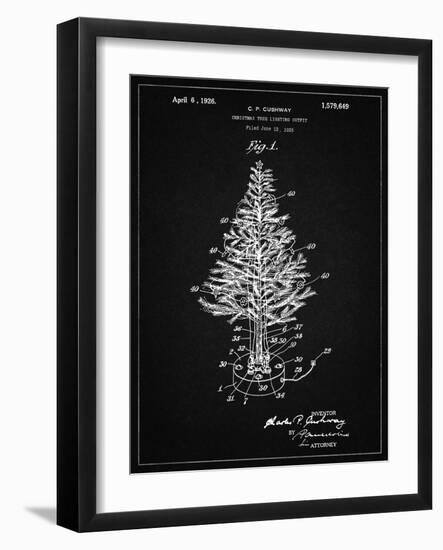 PP766-Vintage Black Christmas Tree Poster-Cole Borders-Framed Giclee Print