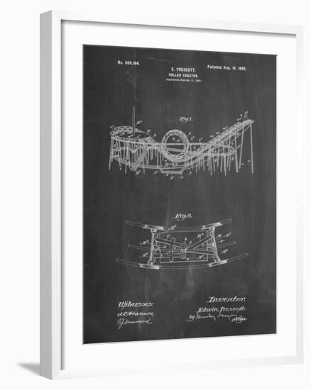 PP772-Chalkboard Coney Island Loop the Loop Roller Coaster Patent Poster-Cole Borders-Framed Giclee Print