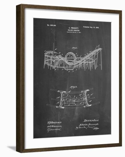 PP772-Chalkboard Coney Island Loop the Loop Roller Coaster Patent Poster-Cole Borders-Framed Giclee Print