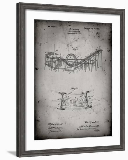 PP772-Faded Grey Coney Island Loop the Loop Roller Coaster Patent Poster-Cole Borders-Framed Giclee Print