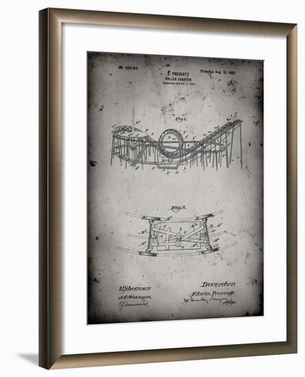 PP772-Faded Grey Coney Island Loop the Loop Roller Coaster Patent Poster-Cole Borders-Framed Giclee Print