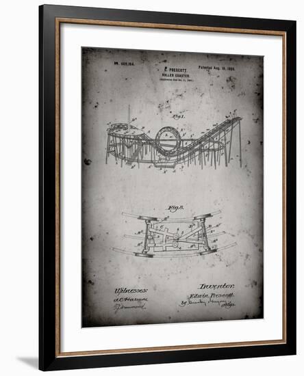 PP772-Faded Grey Coney Island Loop the Loop Roller Coaster Patent Poster-Cole Borders-Framed Giclee Print