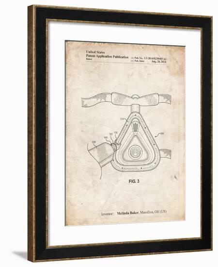 PP775-Vintage Parchment CPAP Mask Patent Poster-Cole Borders-Framed Giclee Print