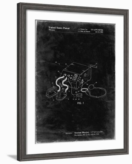 PP778-Black Grunge Defibrillator Patent Poster-Cole Borders-Framed Giclee Print