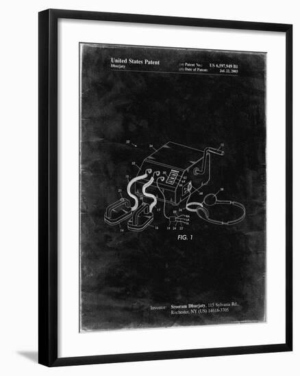 PP778-Black Grunge Defibrillator Patent Poster-Cole Borders-Framed Giclee Print