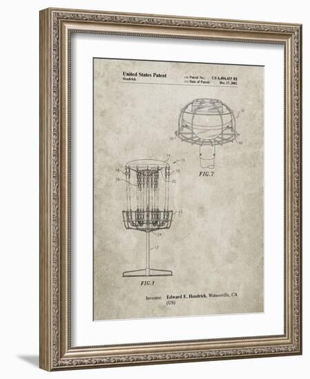 PP782-Sandstone Disc Golf Basket Patent Poster-Cole Borders-Framed Giclee Print