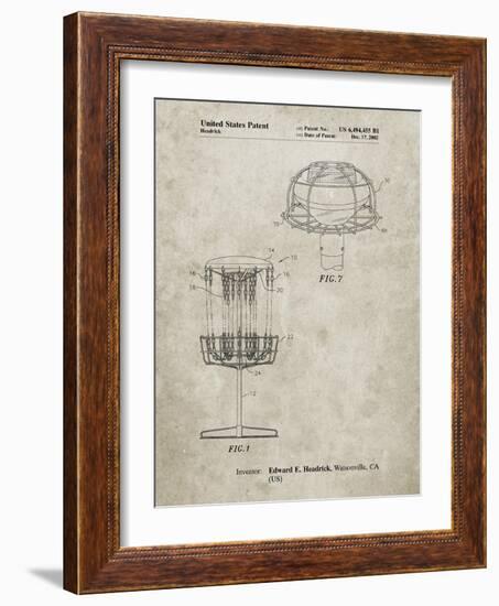 PP782-Sandstone Disc Golf Basket Patent Poster-Cole Borders-Framed Giclee Print