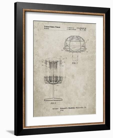 PP782-Sandstone Disc Golf Basket Patent Poster-Cole Borders-Framed Giclee Print