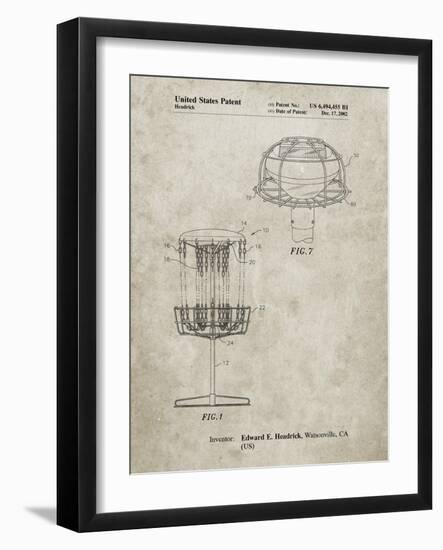 PP782-Sandstone Disc Golf Basket Patent Poster-Cole Borders-Framed Giclee Print