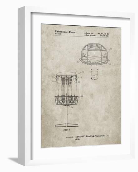 PP782-Sandstone Disc Golf Basket Patent Poster-Cole Borders-Framed Giclee Print