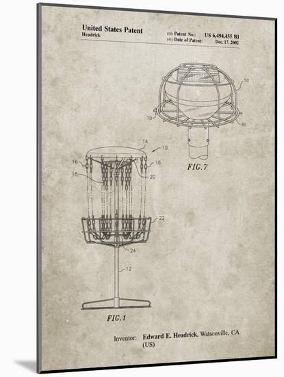 PP782-Sandstone Disc Golf Basket Patent Poster-Cole Borders-Mounted Giclee Print