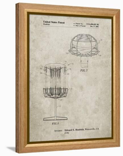 PP782-Sandstone Disc Golf Basket Patent Poster-Cole Borders-Framed Premier Image Canvas