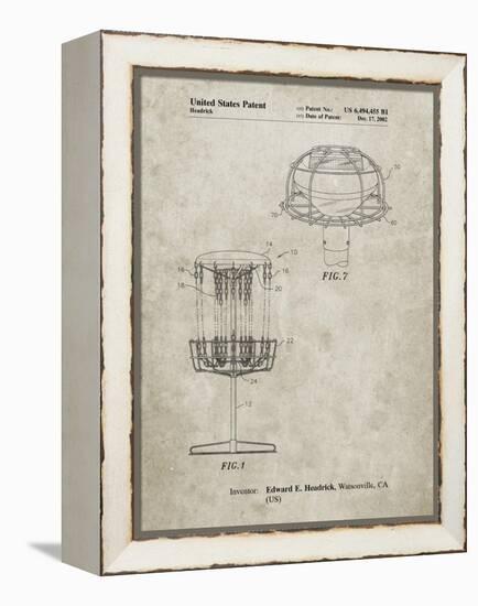 PP782-Sandstone Disc Golf Basket Patent Poster-Cole Borders-Framed Premier Image Canvas