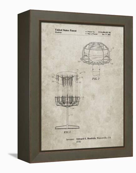 PP782-Sandstone Disc Golf Basket Patent Poster-Cole Borders-Framed Premier Image Canvas